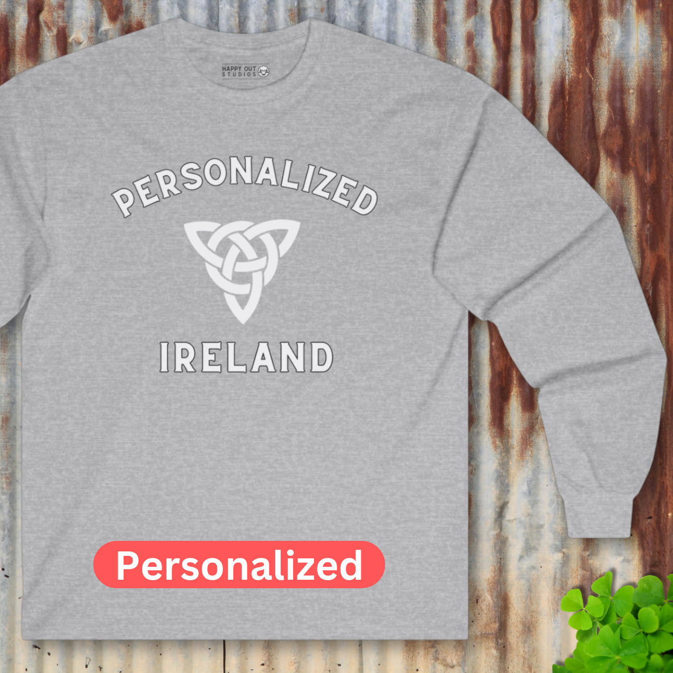 Personalized Ireland Long Sleeve Tee