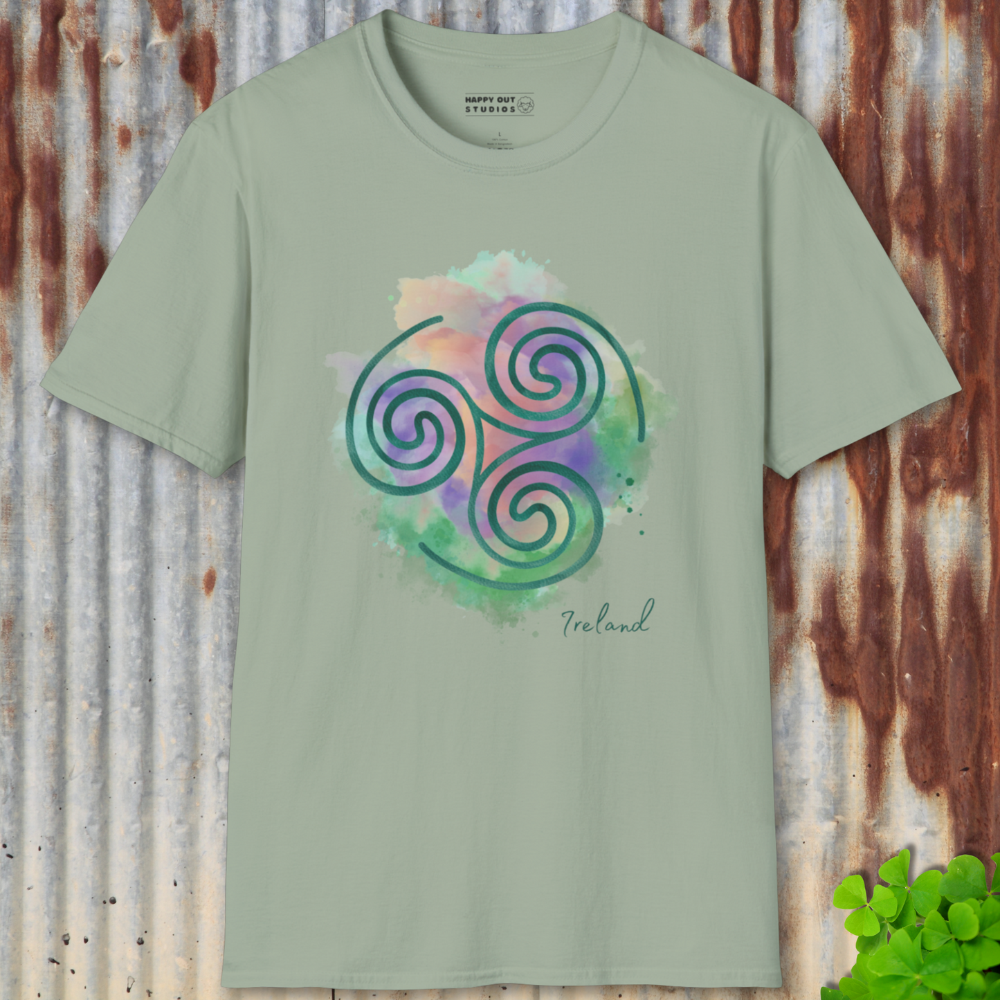 Watercolor Celtic Spiral Tee