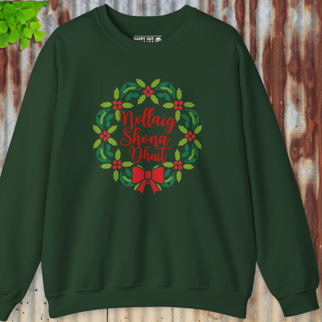 Nollaig Shona Wreath Sweatshirt