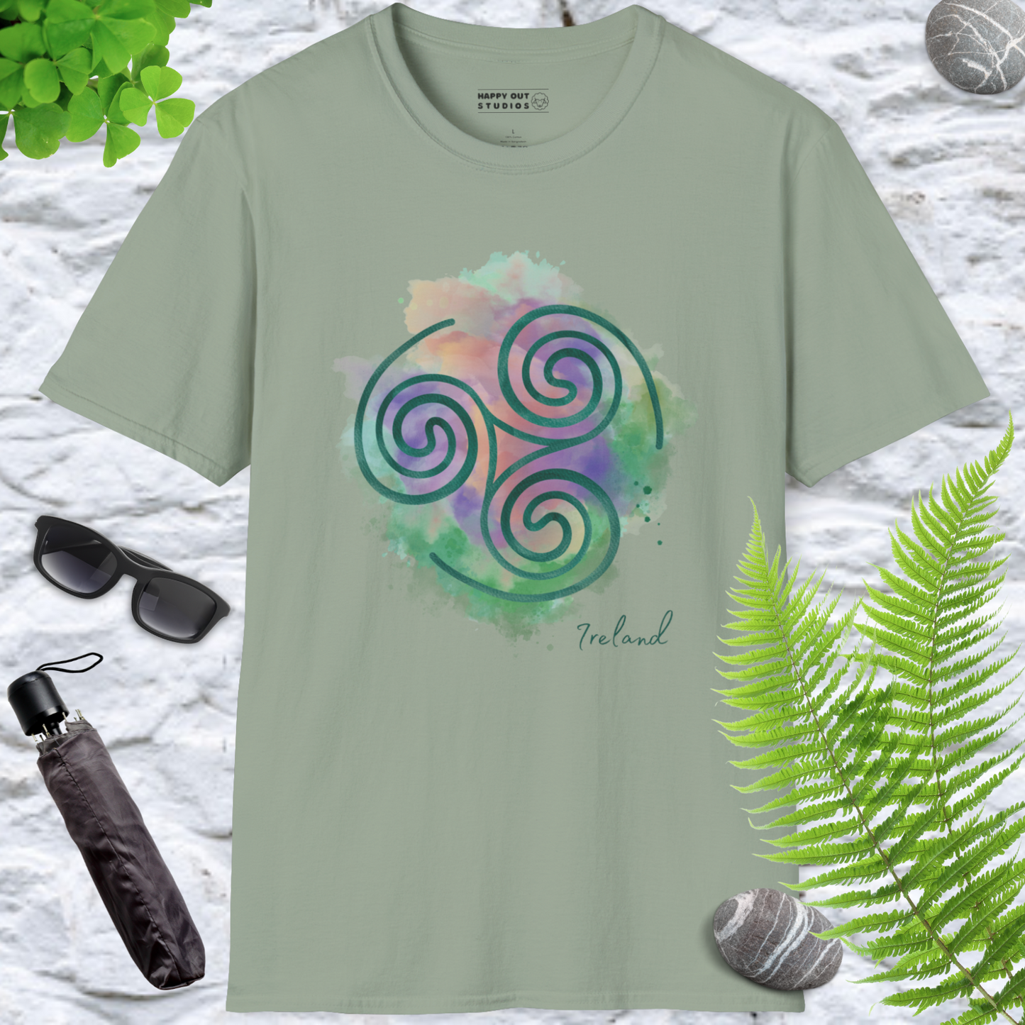 Watercolour Celtic Spiral Tee